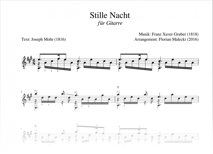 Stille Nacht für Gitarre