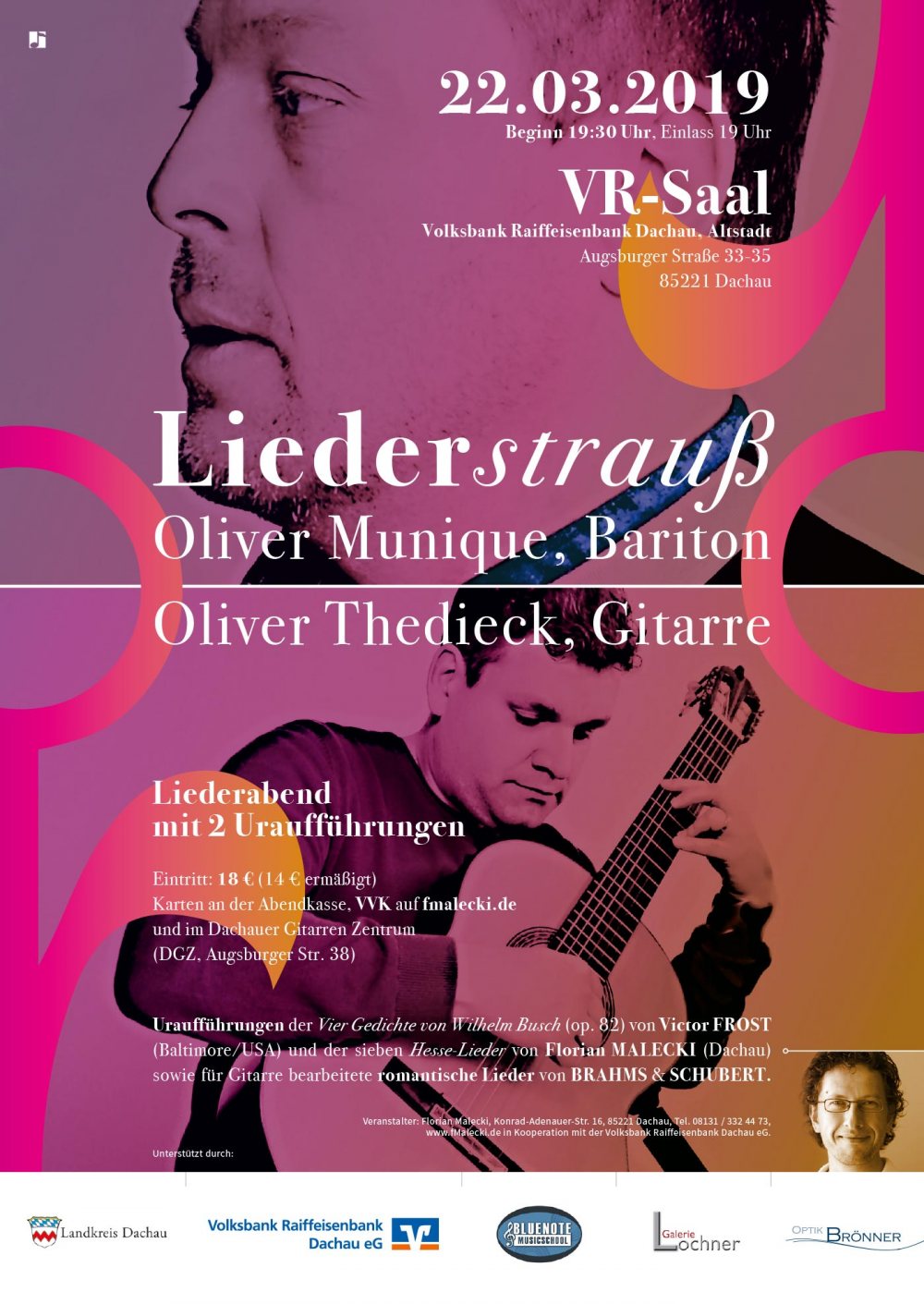 22.03.2019: Liederstrauss mit Uraufführung der "Hesse-Lieder" in der Volksbank Raiffeisenbank Dachau